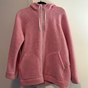 Lululemon pink Sherpa zip up jacket hoodie size 12